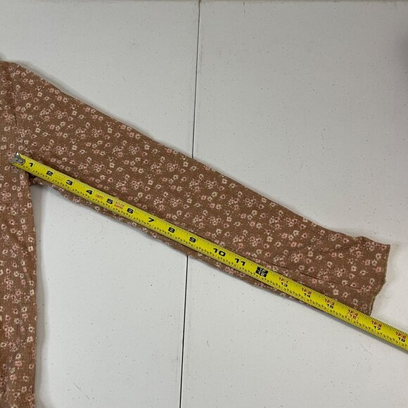 Floral Ribbed Henley Long-Sleeve Top With Button Details Girls Casual Wear - Picture 8 of 10